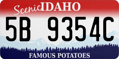 ID license plate 5B9354C