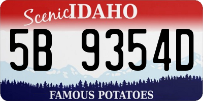 ID license plate 5B9354D