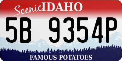 ID license plate 5B9354P