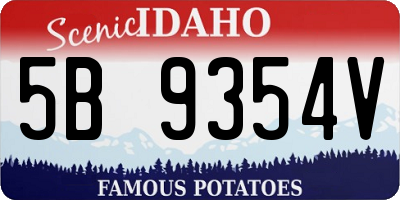 ID license plate 5B9354V
