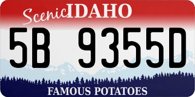 ID license plate 5B9355D