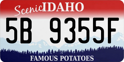 ID license plate 5B9355F