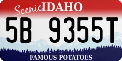 ID license plate 5B9355T
