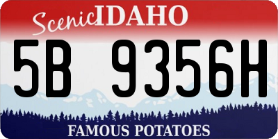 ID license plate 5B9356H