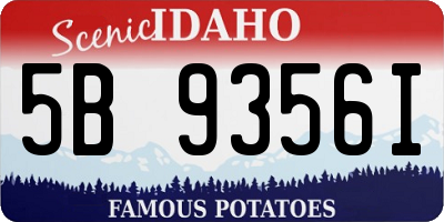 ID license plate 5B9356I