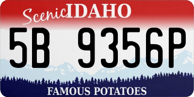 ID license plate 5B9356P