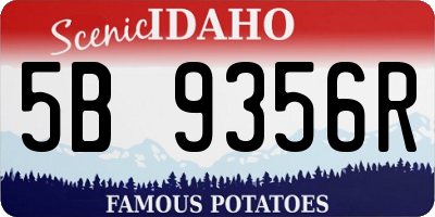 ID license plate 5B9356R