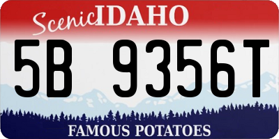 ID license plate 5B9356T