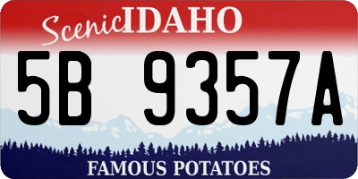 ID license plate 5B9357A