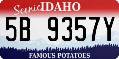 ID license plate 5B9357Y