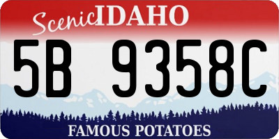 ID license plate 5B9358C