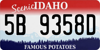 ID license plate 5B9358D