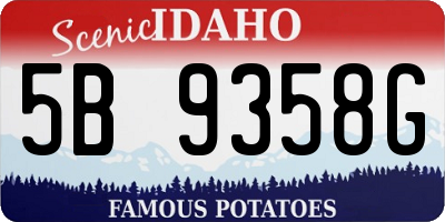 ID license plate 5B9358G