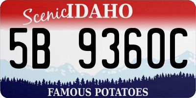 ID license plate 5B9360C