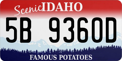 ID license plate 5B9360D