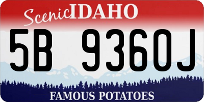 ID license plate 5B9360J