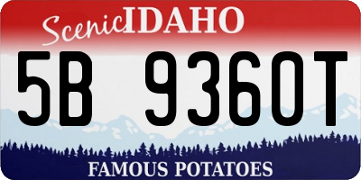 ID license plate 5B9360T
