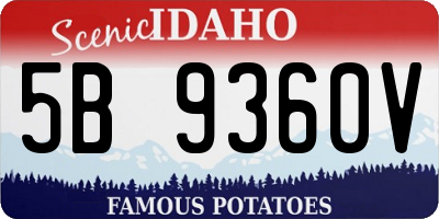 ID license plate 5B9360V