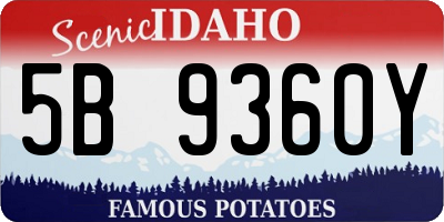 ID license plate 5B9360Y