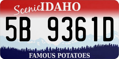 ID license plate 5B9361D
