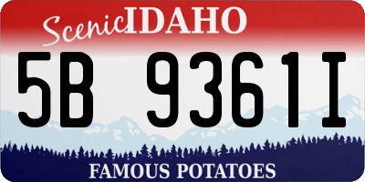 ID license plate 5B9361I