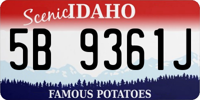 ID license plate 5B9361J