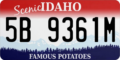 ID license plate 5B9361M