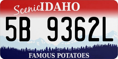 ID license plate 5B9362L