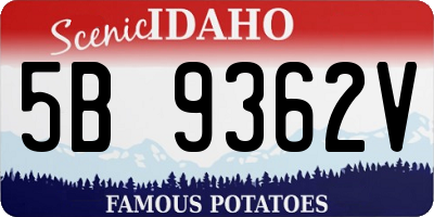ID license plate 5B9362V