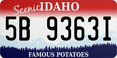 ID license plate 5B9363I