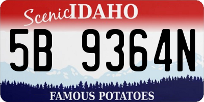 ID license plate 5B9364N