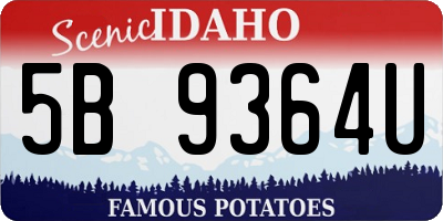 ID license plate 5B9364U