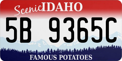 ID license plate 5B9365C