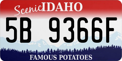 ID license plate 5B9366F