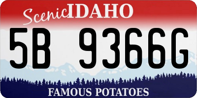ID license plate 5B9366G