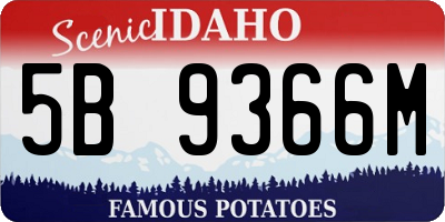 ID license plate 5B9366M