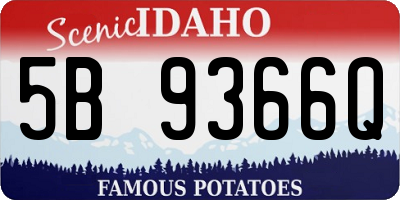 ID license plate 5B9366Q