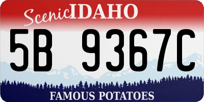 ID license plate 5B9367C