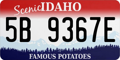 ID license plate 5B9367E