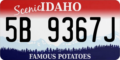 ID license plate 5B9367J