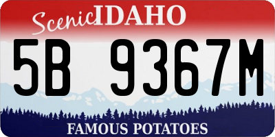 ID license plate 5B9367M
