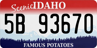 ID license plate 5B9367O