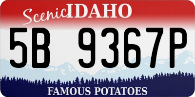 ID license plate 5B9367P