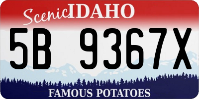 ID license plate 5B9367X