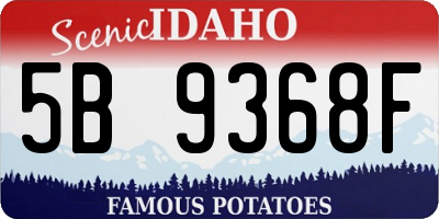 ID license plate 5B9368F