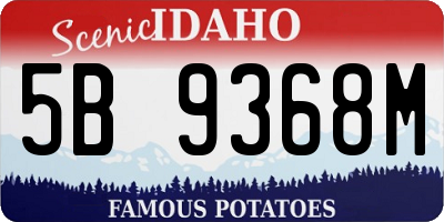 ID license plate 5B9368M