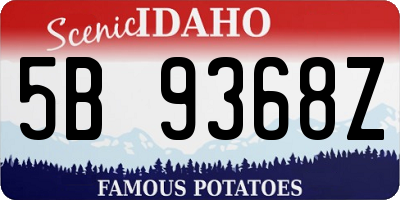 ID license plate 5B9368Z