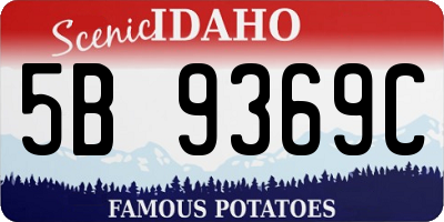 ID license plate 5B9369C