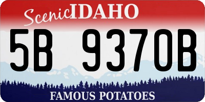 ID license plate 5B9370B