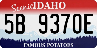 ID license plate 5B9370E
